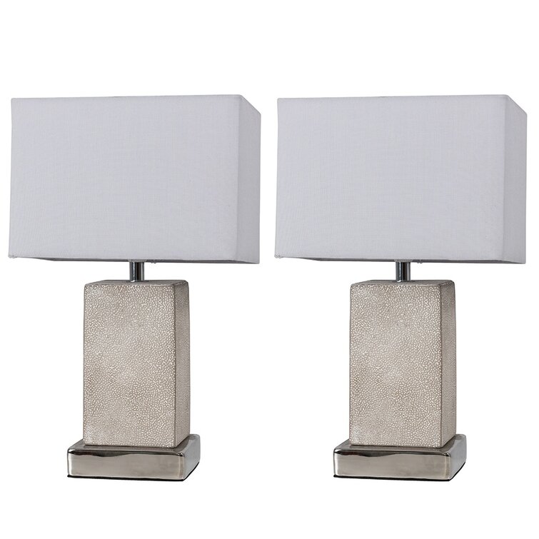 Pair of deals grey bedside lamps